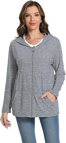 Miniatura 2 de Meuponc Chaqueta de mastectomía Hoddies con bolsillos de drenaje para mujer después de la cirugía, imprescindible para recuperación después de la