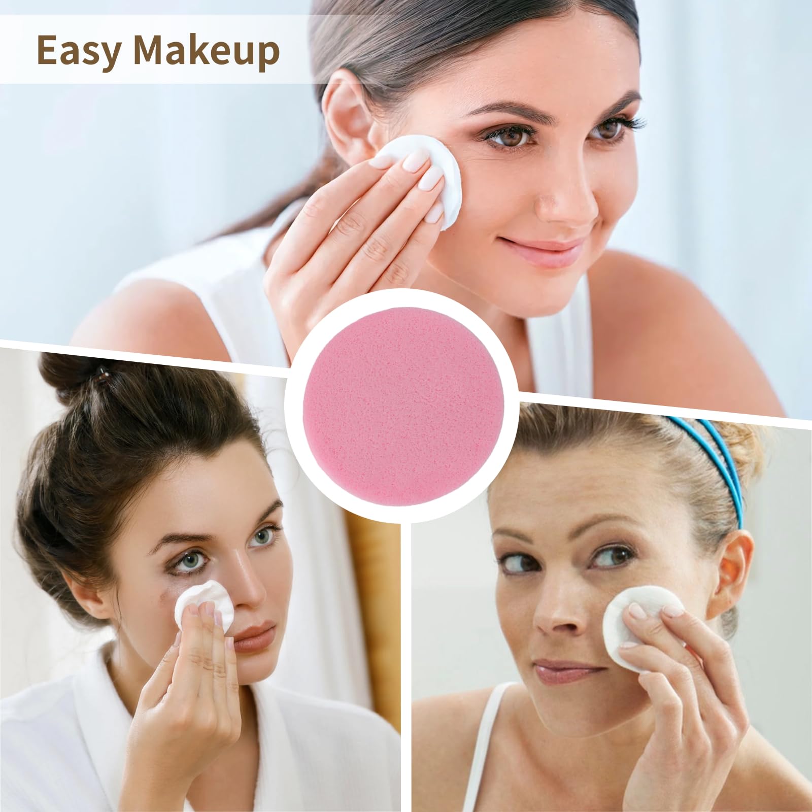 360 esponjas faciales para maquillaje y cuidado de la piel, esponjas comprimidas de PVA para la cara, redondas faciales suaves rosas, tamaño compacto de viaje, herramientas de limpieza expandibles