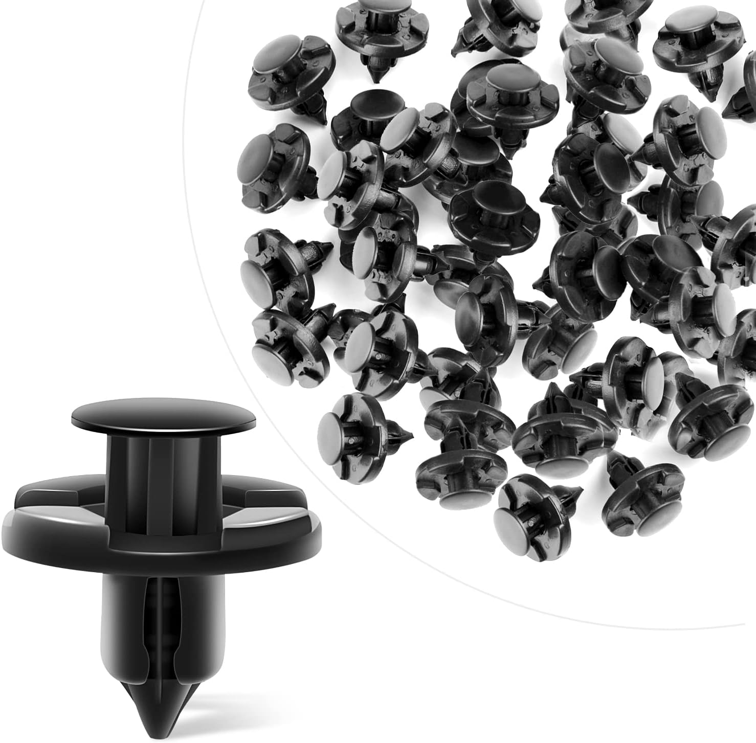 GOOACC GRC-09 40 Pcs Clips Nylon Bumper Fastener Rivet OEM Replacement 01553-09321 Fender Liner and Radiator 8mm