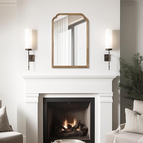 Vista 18 de WallBeyond Espejos de baño de madera para montar en la pared, espejos de pared con marco de madera rústica de 16 x 20 pulgadas, espejos de pared