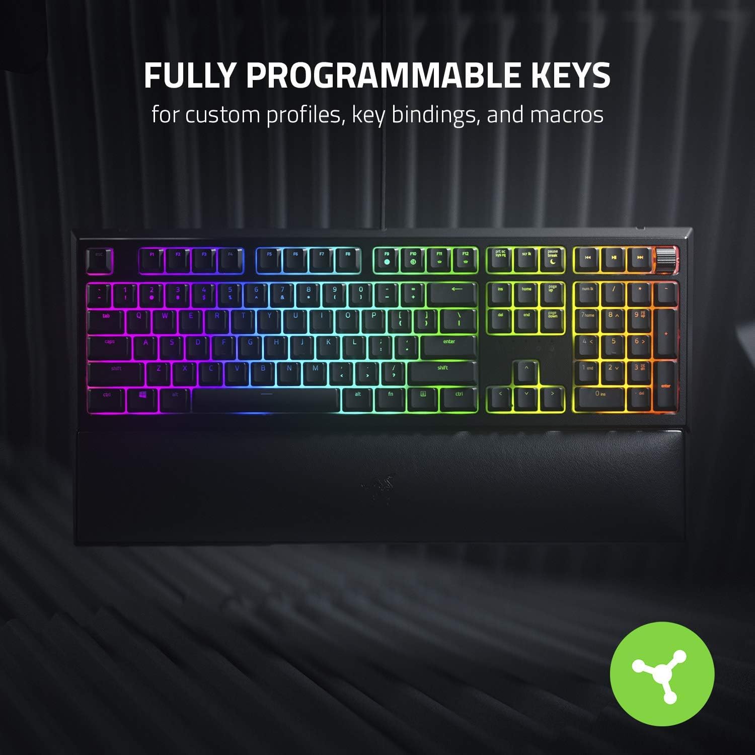 Best Deal 🛒 Razer Ornata V2 Gaming Keyboard: Hybrid Mechanical Key Switches - Customizable Chroma RGB Lighting - Individually Backlit Keys - Detachable Plush Wrist Rest - Programmable Macros (Renewed)