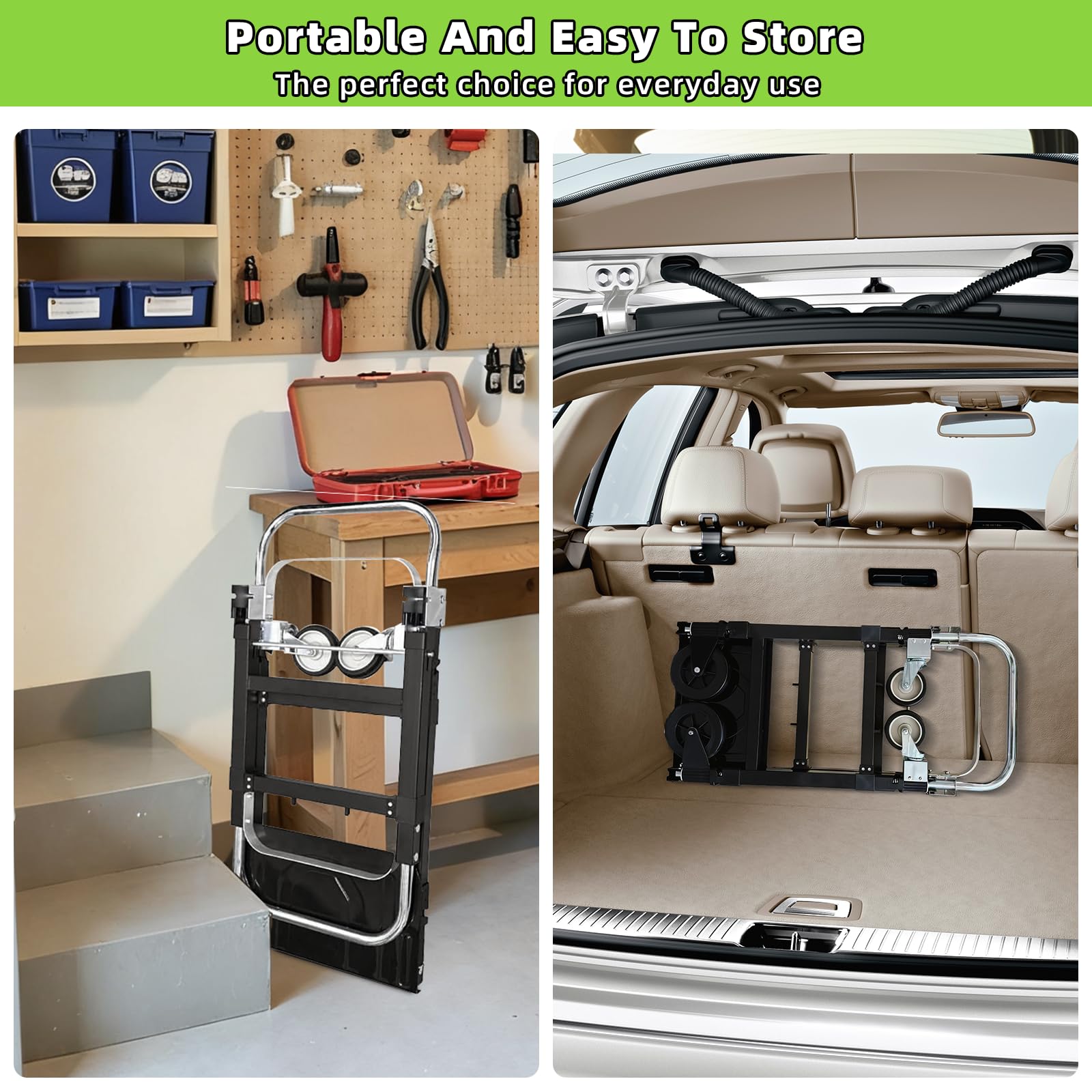 3-in-1 Folding Hand Truck - 600Lbs Capacity -7