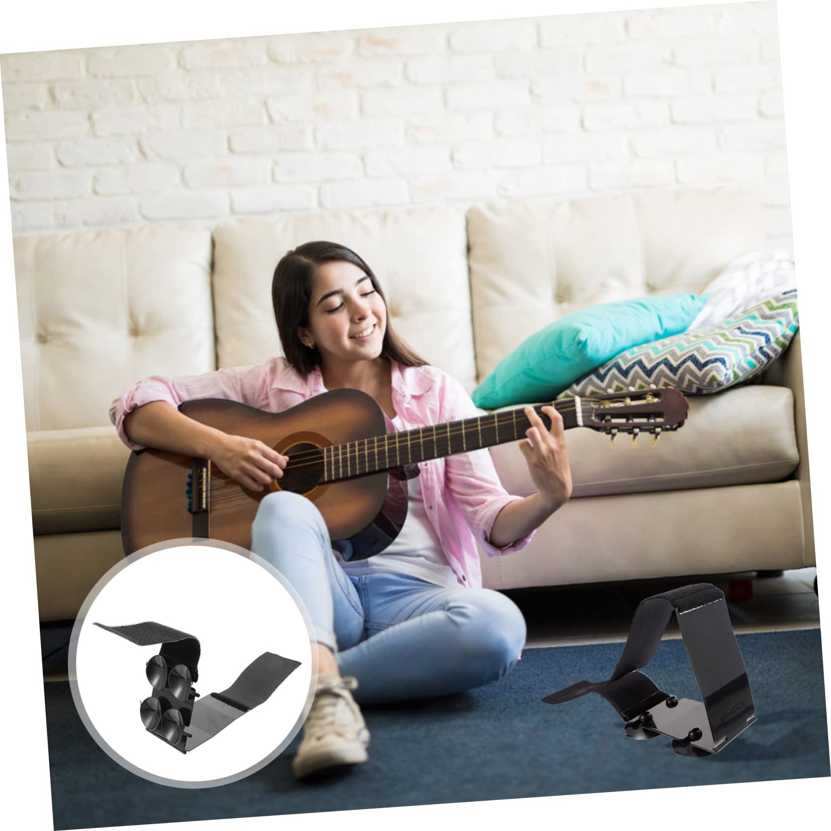 Poggiapiedi per Chitarra Regolabile in Acciaio Inox Nero | Design Ergonomico, Portatile e Leggero, Accessorio Musicale per Pratica e Studio, Set da 1 Pezzo