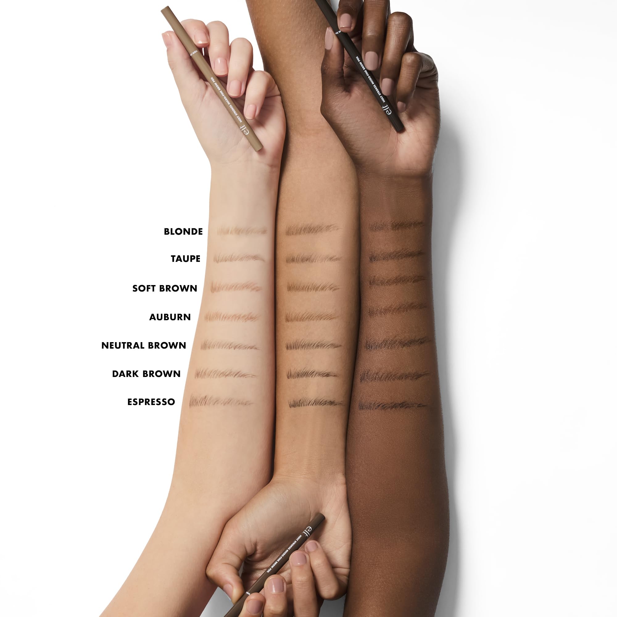 e.l.f. Holy Strokes Micro-Fine Brow Pen, Per Sopracciglia Dall'aspetto Naturale, Lunga Durata, Formula Waterproof, Resistente alle Sbavature, Vegano & Cruelty-Free, Espresso