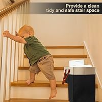 Vista 4 de Shappy Cestas de escalera con asas y panel de soporte, cesta de fieltro de 16 pulgadas para escaleras para alfombras y madera plegable