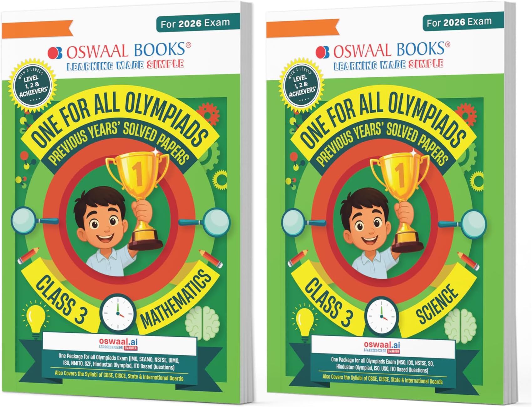 One For All Olympiad Chapter-wise Previous Years's Solved Papers, Prep-Guide Class 3 (Set of 2 Books) Maths & Science for 2026 Exam