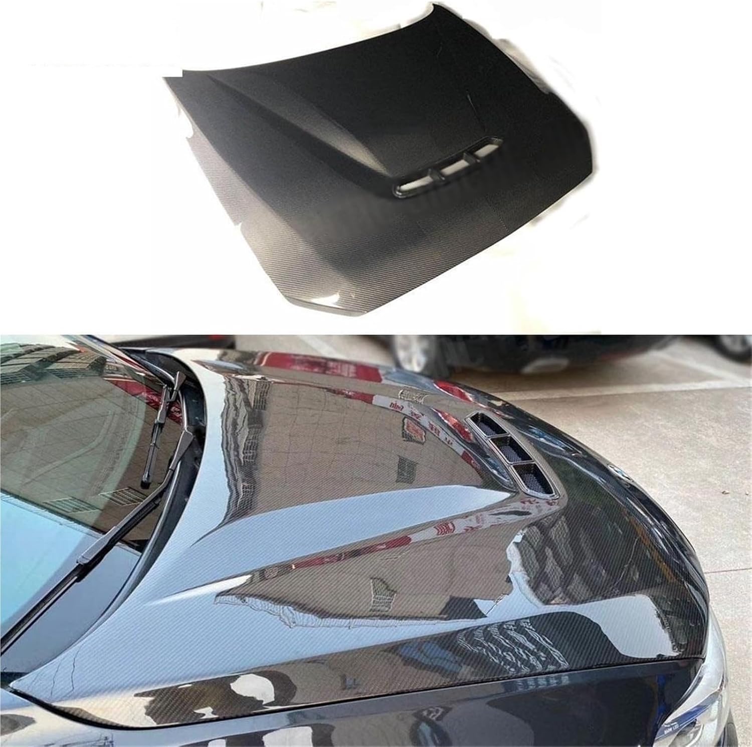Dry Carbon Fiber Front Engine Hood Vent Cover Compatible With BMW 1 Series F20 2 Series F22 F87 M2 Car Bonnet Cap