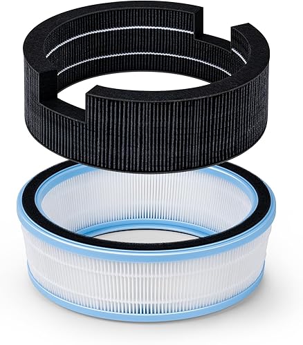 Filtro de mecha de repuesto compatible con humidificador evaporativo LEVOIT Sprout para dormitorio bebé con filtros dobles para aire y agua