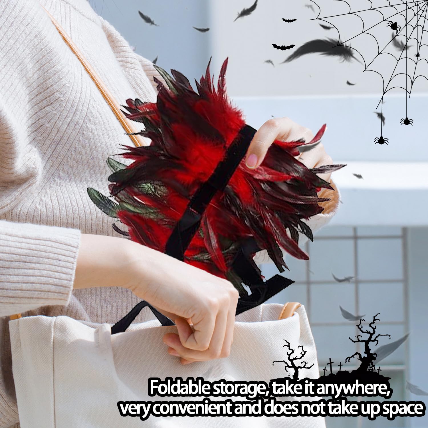 Chal De Plumas Gótico Para Halloween - Capa De Hombros De Plumas De Pavo Natural De 30x20 Cm, Accesorio De Cosplay Y Carnaval Para Disfraces De Época Y Fiestas