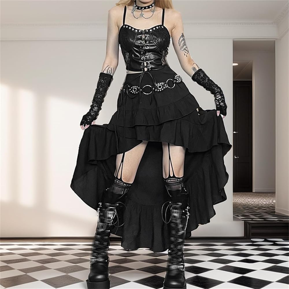 GFFS logo skirt 黒 2XL Amazon.com: Twfsgirl Goth Long Maxi Skirts Women Y2k Black