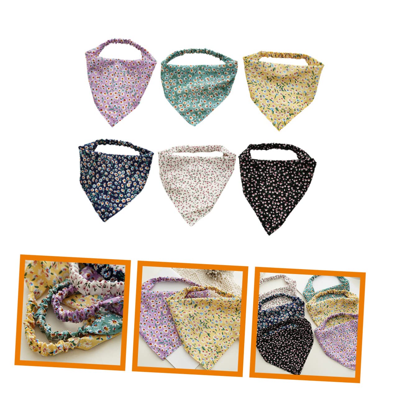 FRCOLOR 30pezzi Fasce Per Con Stampa Floreale Accessori Estivi Per Donne Adatti Per Festival e Attività All Aperto Elegante e Leggero Di Bandane Per Ragazze