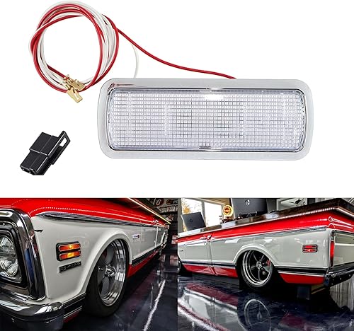Lámpara de domo interior cromada en el interior de la cabina lente transparente compatible con Chevy GMC C10 C20 K10 1960-1972
