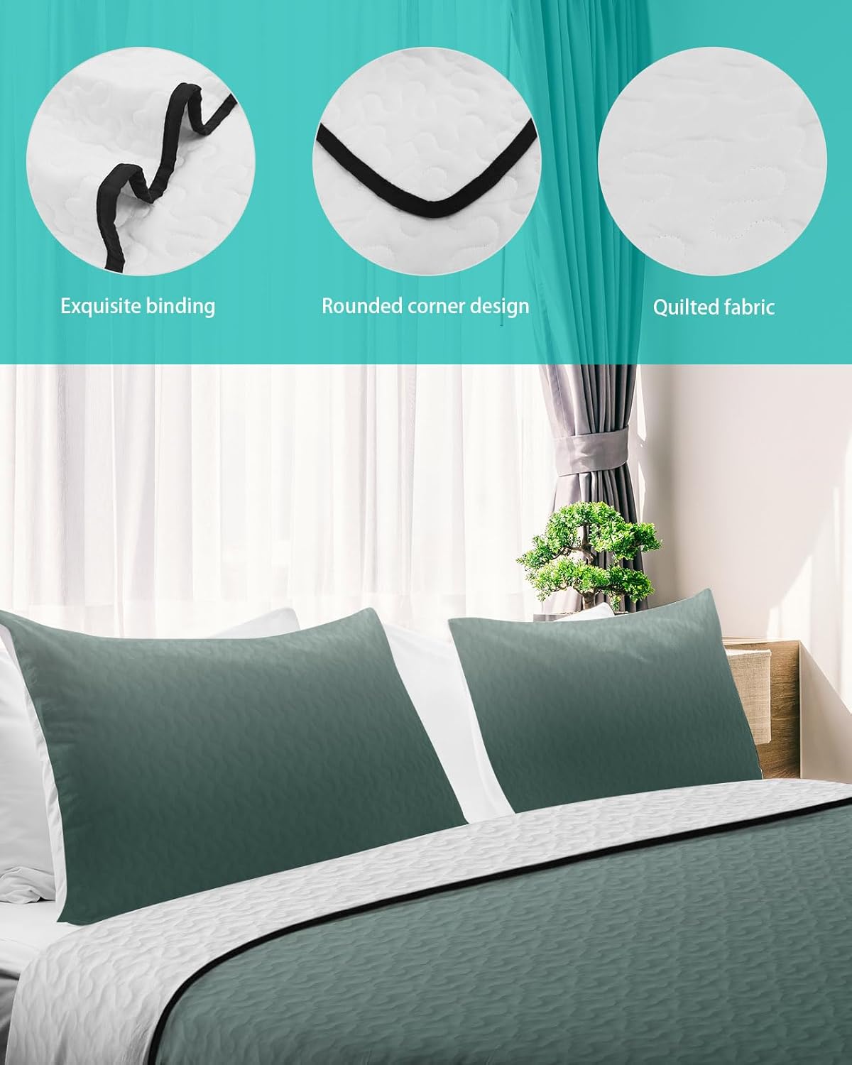 King Size Quilt Set, Abstract Color Gradient Lightweight Bedspread Coverlet Set Soft Microfiber Summer Quilt with 2 Pillow Shams, Ombre Art 3 Piece Comforter Bedding Set