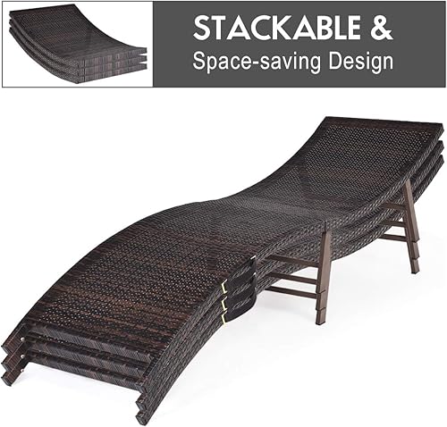 Miniatura 6 de COSTWAY 2PCS Patio Rattan plegable tumbona doble cara cojín turquesa