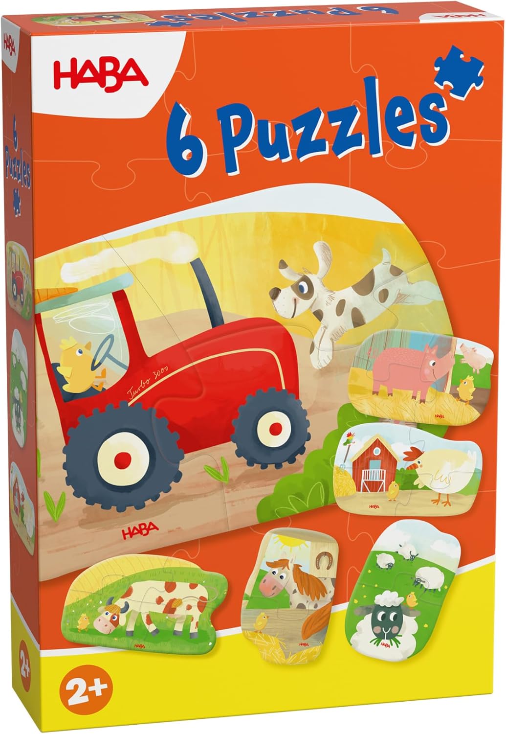 HABA 6 First Puzzles Farm - Simple Puzzles from 2 Years - Promotes Fine Motor Skills & Concentration - With Loving Farm Motifs - 2012185002