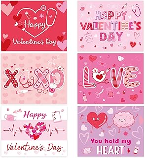 Fancy Land 24 Pcs Medical Valentines Day Cards with Envelopes Valentines Cards for Nurse Doctor Healthcare Workers