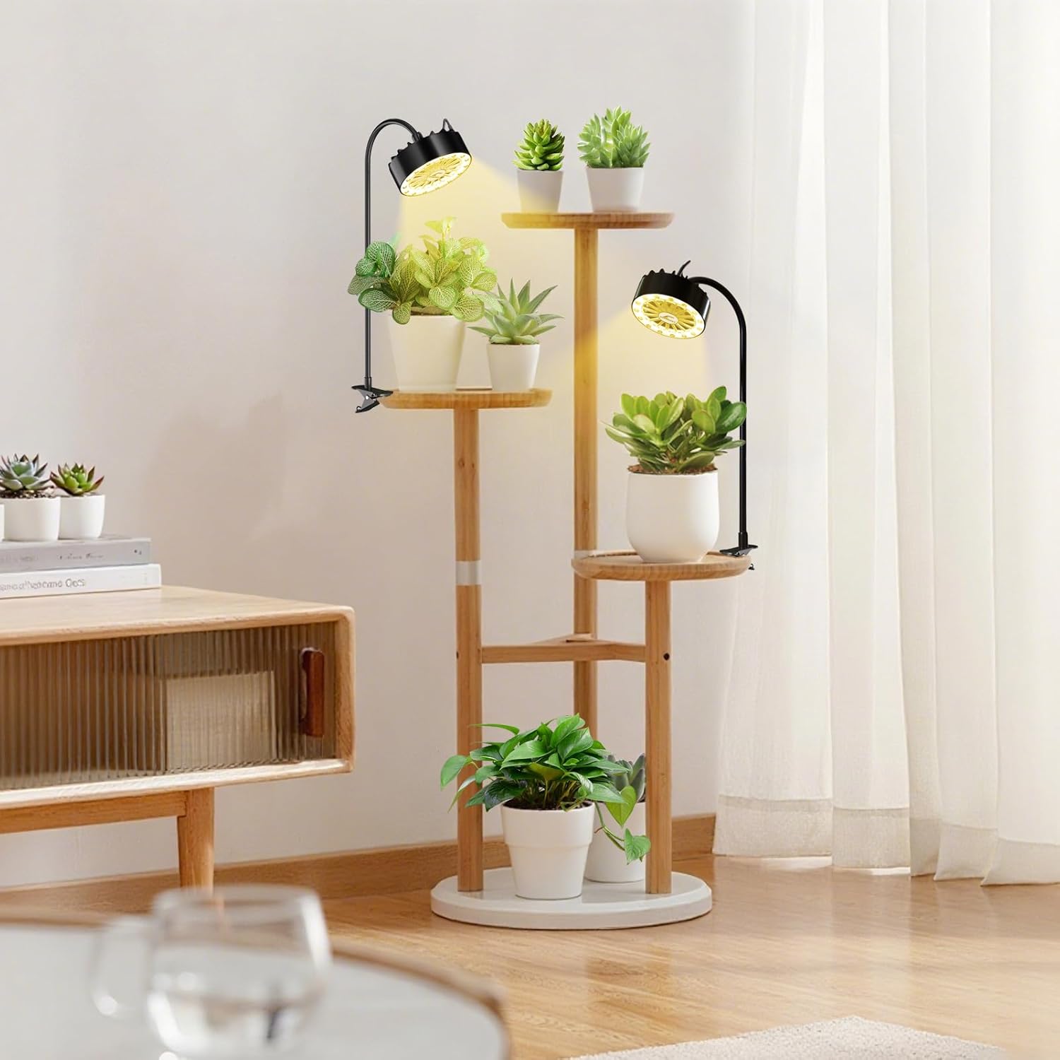 Grow Lights for Indoor Plants,Clip on Full Spectrum Led Plant Grow Light with Integrated Circulating Fan,Small Plant Lights for Indoor Growing with Timer and Dimmable,2 Packs