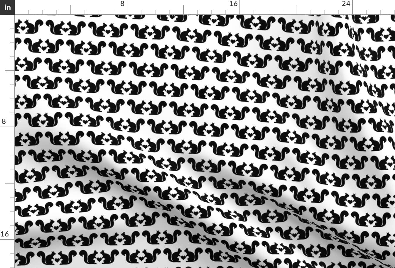Spoonflower Fabric - Squirrel Black White Fall Autumn Kids Cute Squirrels Printed on Upholstery Velvet Fabric Fat Quarter - Upholstery Home Decor Bottomweight Apparel
