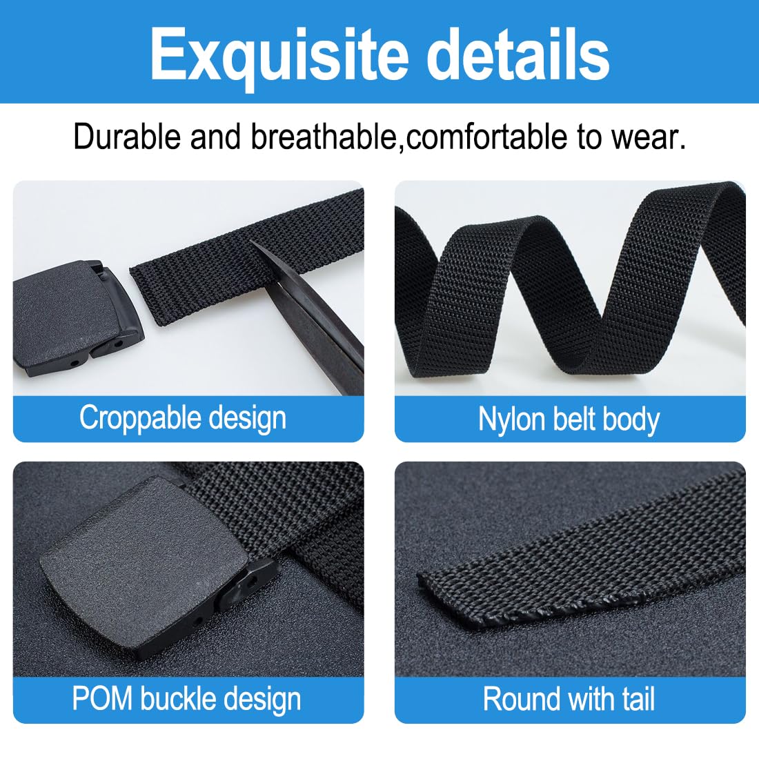 2 Cinture In Nylon Regolabili - Cintura Tattica Senza Metallo Per Caccia E Sport - Foto 10