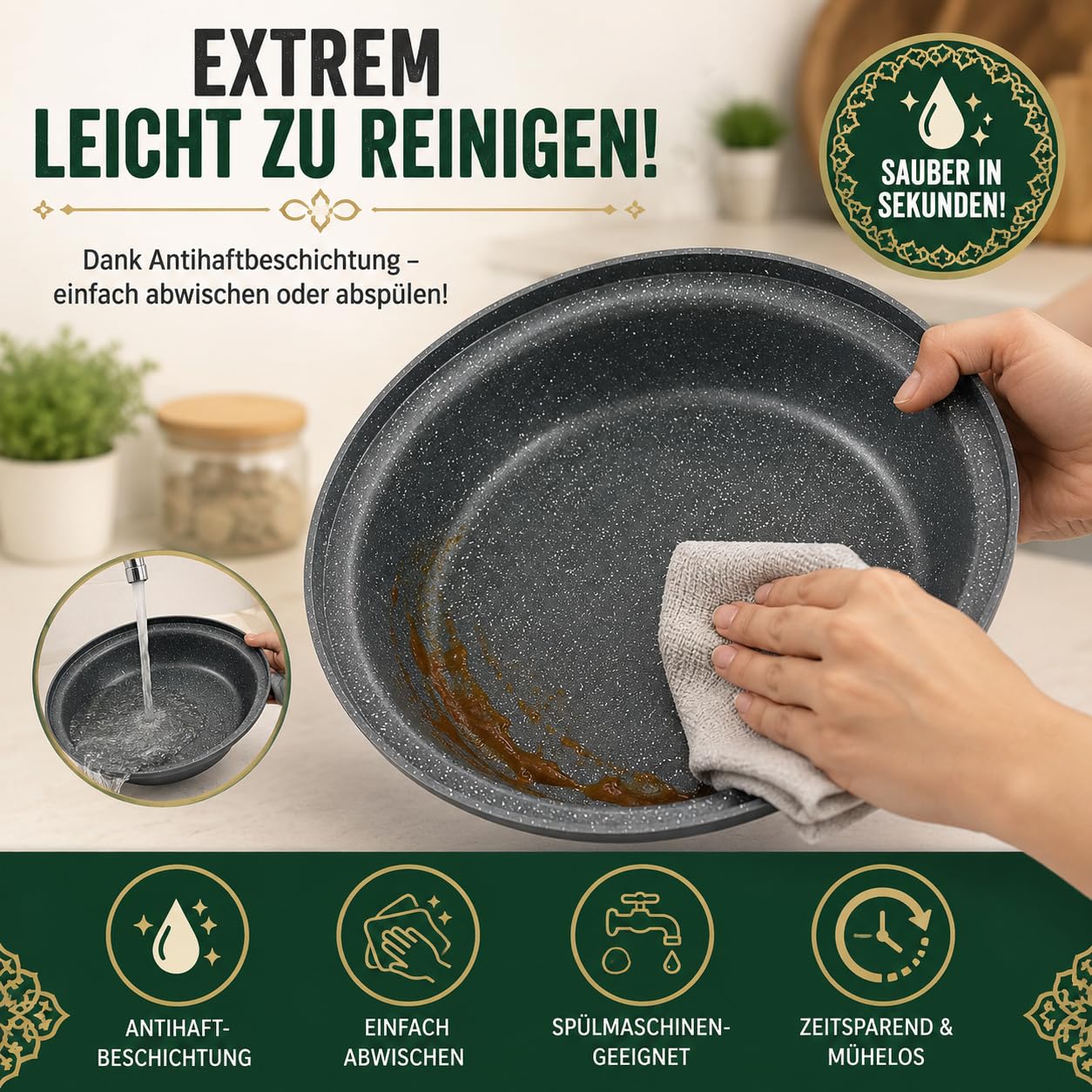 Swiss Line Tajine Topf 30 cm Gusseisen mit Keramikdeckel – Marokkanischer Schmortopf für 2–5 Personen, Induktion, Backofen & Grill