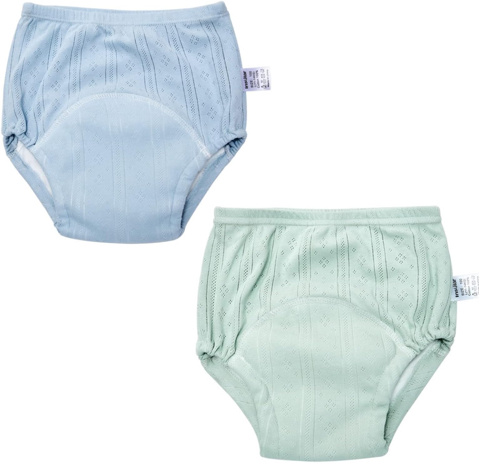 MOMILY 2 Pack Baby Cotton Training Pants 6 Layers Absorbent Potty Training Underwear, Toddler Pee Toilet Training Underpants for Infant Girl and Boy
