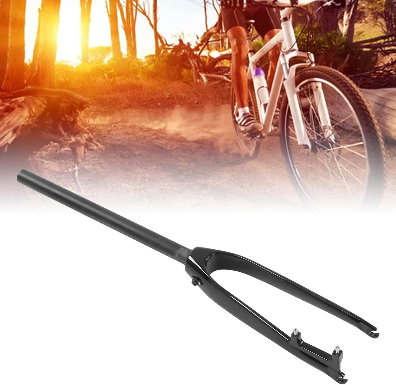 Mountain Bike Carbon Fork Carbon Fiber Bike Front Fork 20 Inches 406 Disc Brake A Pillar 451 Quick Release Ud Pattern Straight Tube Front Fork Matte