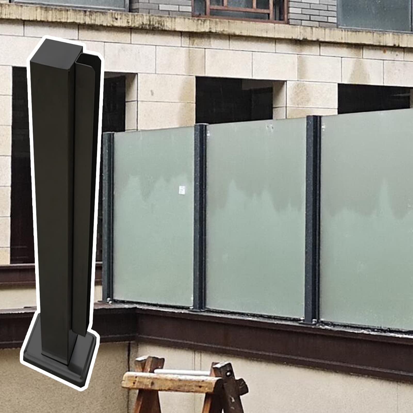 Postes de barandilla Poste de barandilla de Vidrio para balcón y Patio, Conector de Abrazadera de Vidrio de Acero Inoxidable 304, Kit de Poste de barandilla de barandilla - Se Adapta a vidri