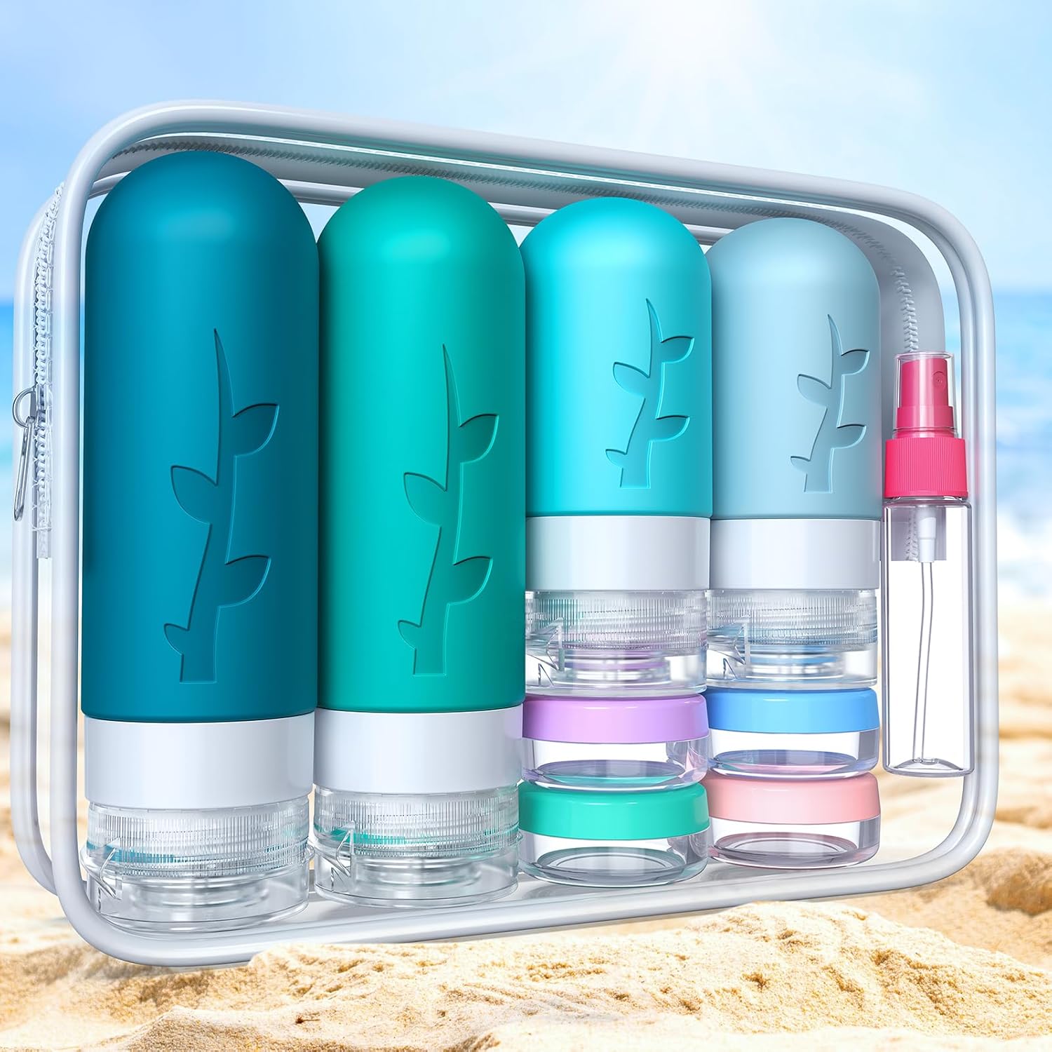 18 Pack Travel Bottles for Toiletries, TSA Approved Silicone Travel Size Toiletries, Leak-Proof Refillable Liquid Containers for Toiletries Travel Essentials - Image 6