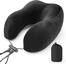 SLOVIC Neck Pillow for Travelling | Premium Memory Foam Pillow for Flight, Car, Bus, Train | 360° Neck Support with Soft Fabric | Travel Accessories | Includes Carrying Bag