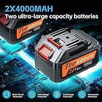 Vista 3 de 8" Brushless Mini Chainsaw Cordless, 1200W Electric Chain Saw with 2x 4000mAh Batteries & 4 Chains, 2-in-1 Dual Bar (8" & 6") Handheld Saw for Tree