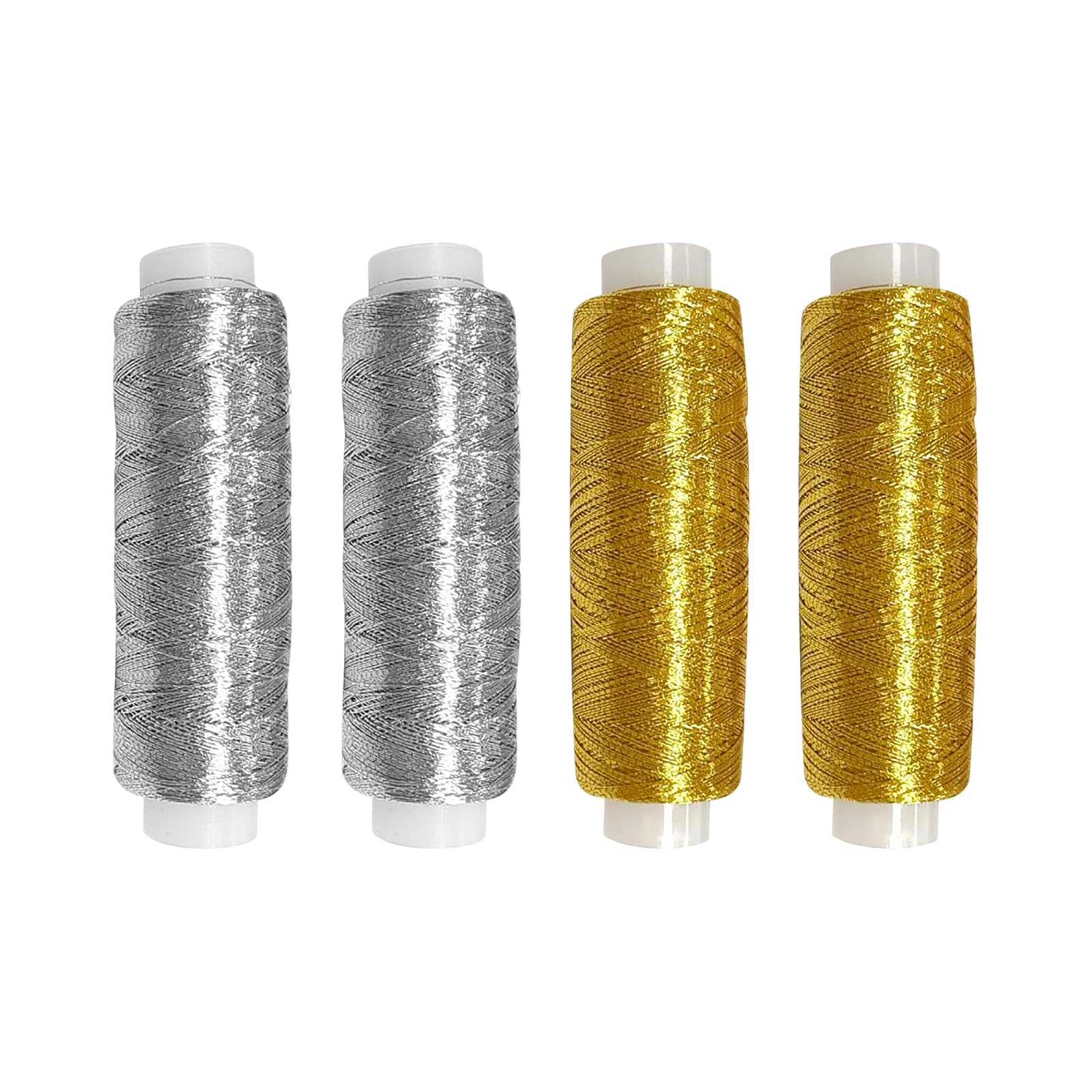 PureSphere Metallic Sewing Thread 4Pcs Gold Silver Polyester Machine & Hand
