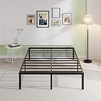 Vista 6 de EMODA 16 Inch Platform King Bed Frame No Box Spring Needed, Heavy Duty Metal Mattress Foundation with Sturdy Steel Slats Support, Noise Free, Easy