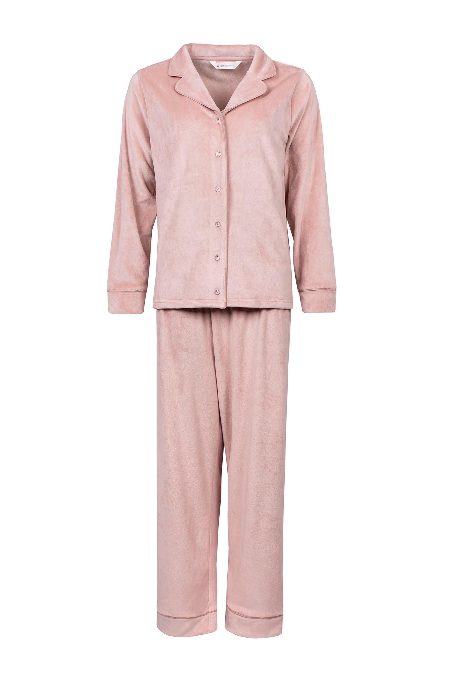 Heat Holders Women's Dusky Pink ’S Soul Warming Pyjama Set – Soft Thermal Loungewear Top And Bottoms, Cosy Fleece Sleepwear For Cold Nights, Warm Winter Gift For Her Sizes S-Xl L