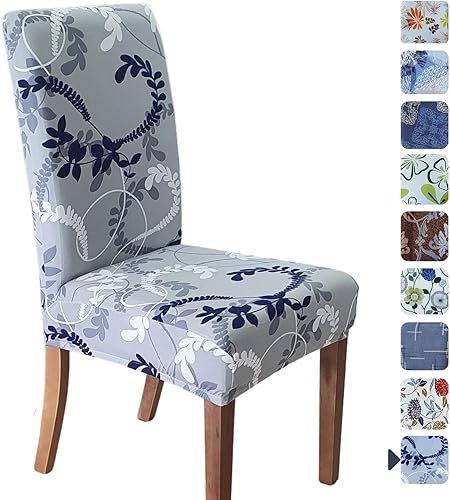 Miniatura 39 de SPRINGRICO Fundas para sillas de comedor, paquete de 6, fundas elásticas para sillas de comedor, de elastano, lavables, fundas para sillas Parsons