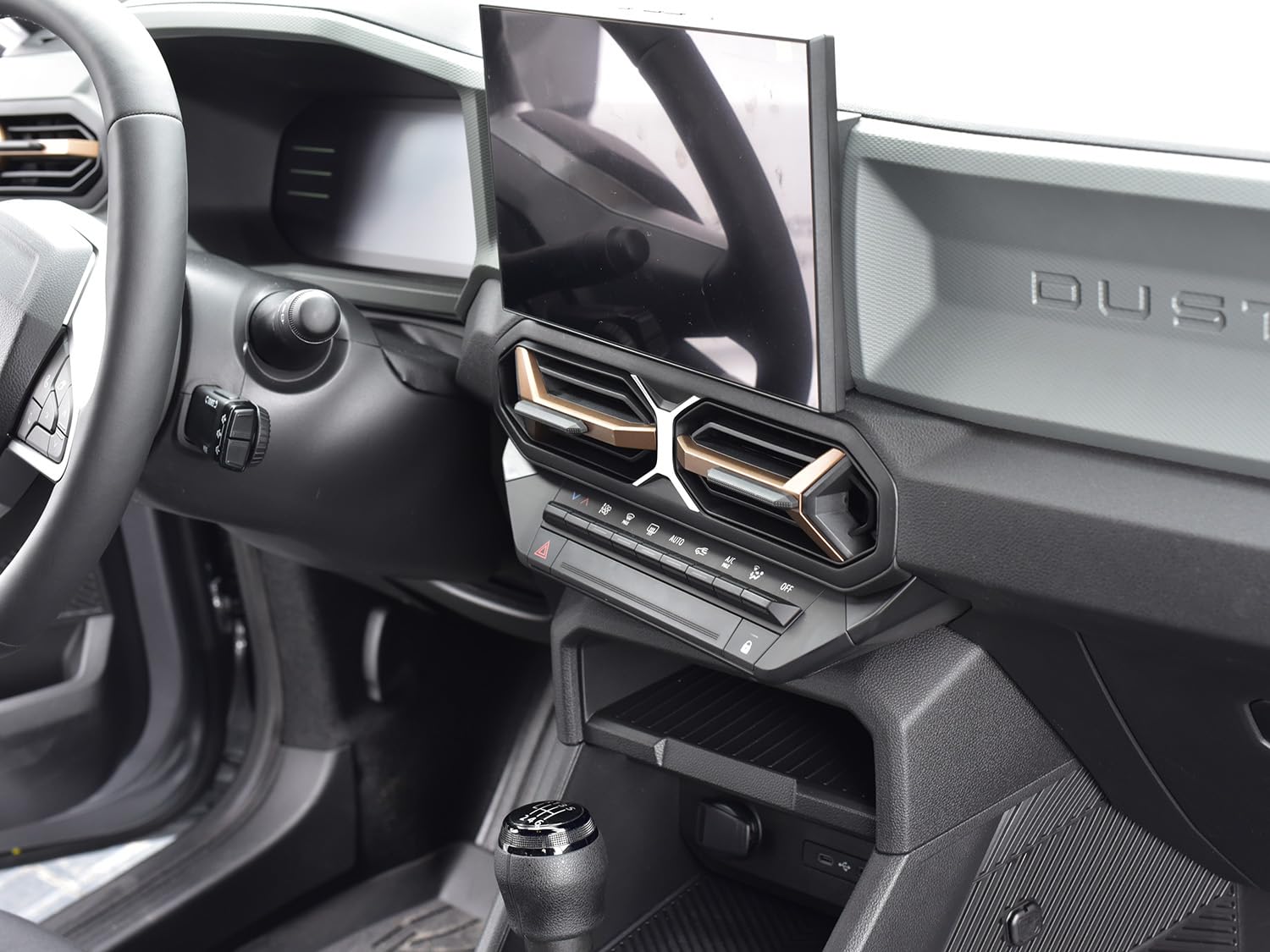 Couverture en acier pour 2024+ Dacia.Duster III 3 (P1310) / BIGSTER (R1310) | Décoration bouches d'aération centrales | 1 pièce Inox Essential Expression Journey Extreme DUSTER Accessoires Tuning