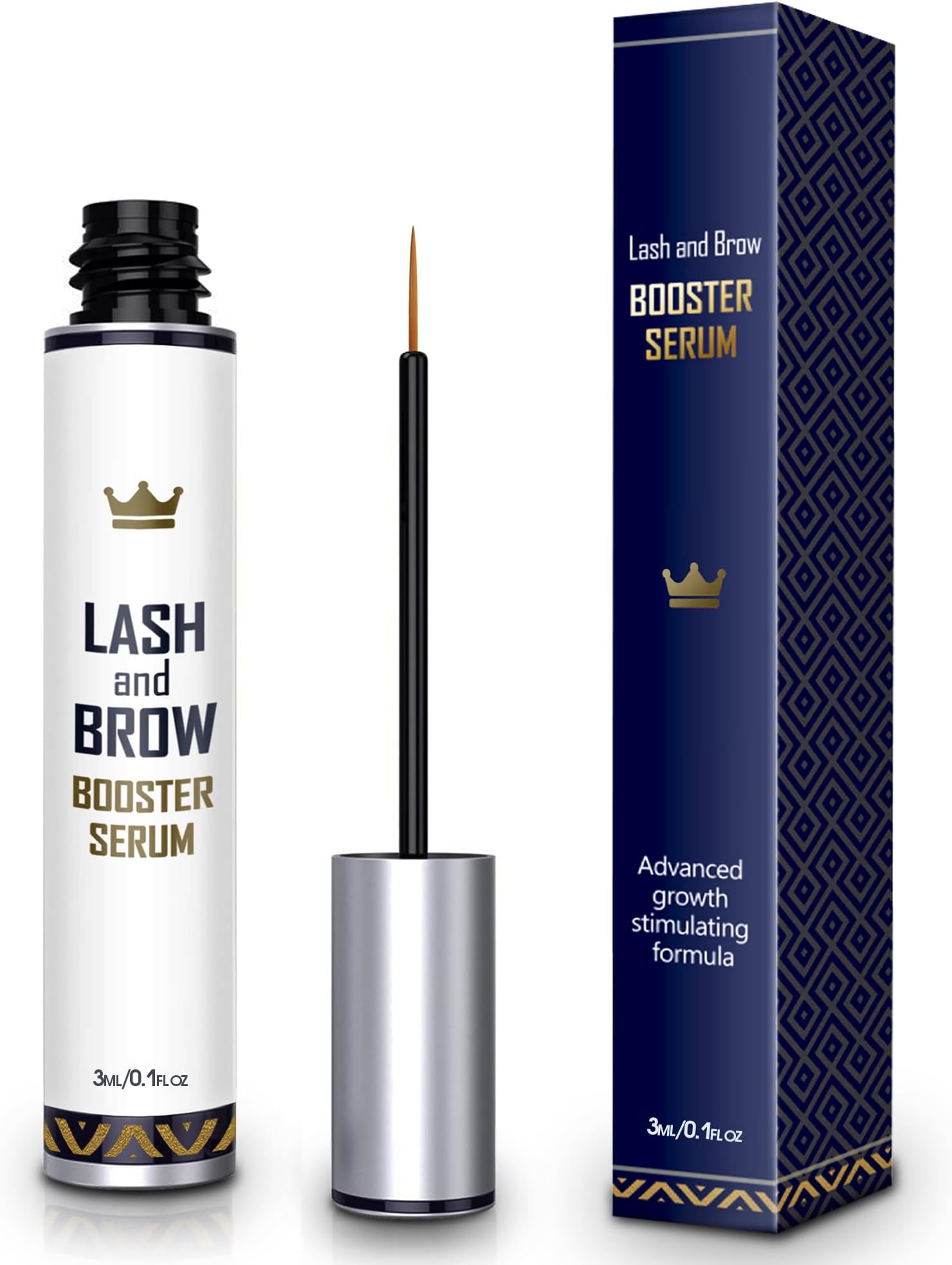 Natural Lash Growth Serum - Eyebrow Growth Enhancer - Eyelash Booster to Grow Longer Eyelashes - Lash Boost & Brow Enhancing Serum