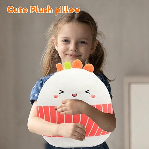 Miniatura 5 de Almohada de peluche de sushi de 12 pulgadas, bonita almohada suave para abrazar, juguete de peluche de animales de peluche de cumpleaños, Navidad,