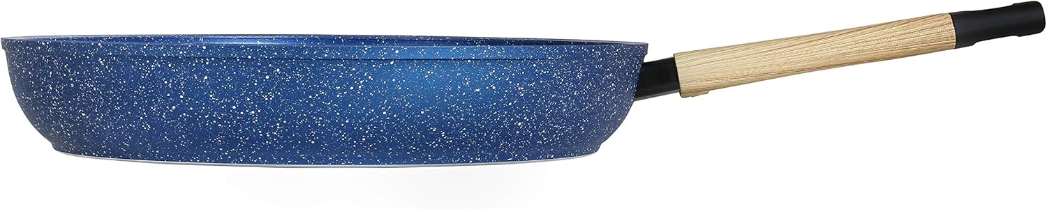 12" Granite Nonstick Frying Pan Omelet Skillet Cookware (Induction Compatible) (Ocean Blue)