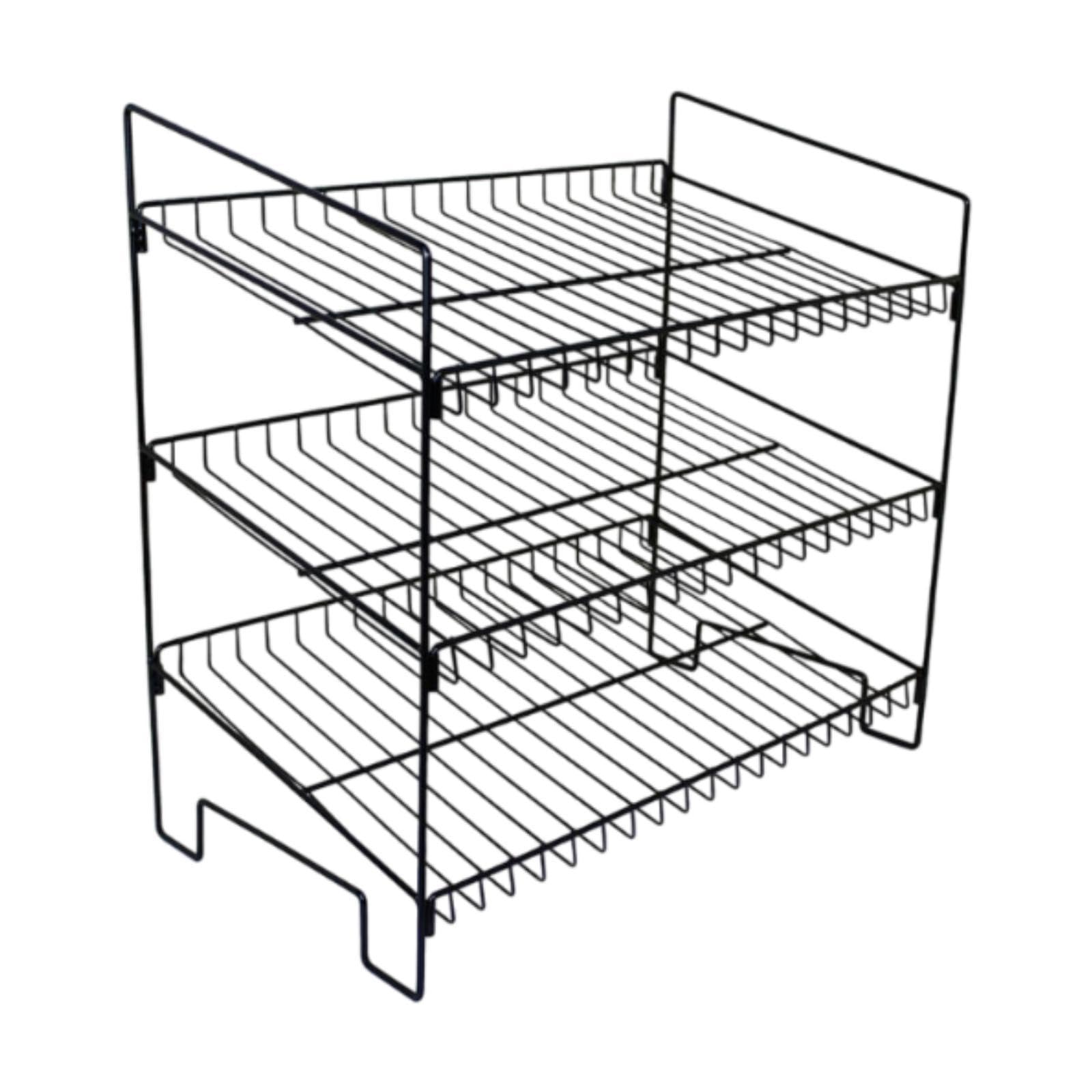 Book Signing Wire Rack 3 Layers for Bookstores Literature Brochure Newspaper Black-picture-26