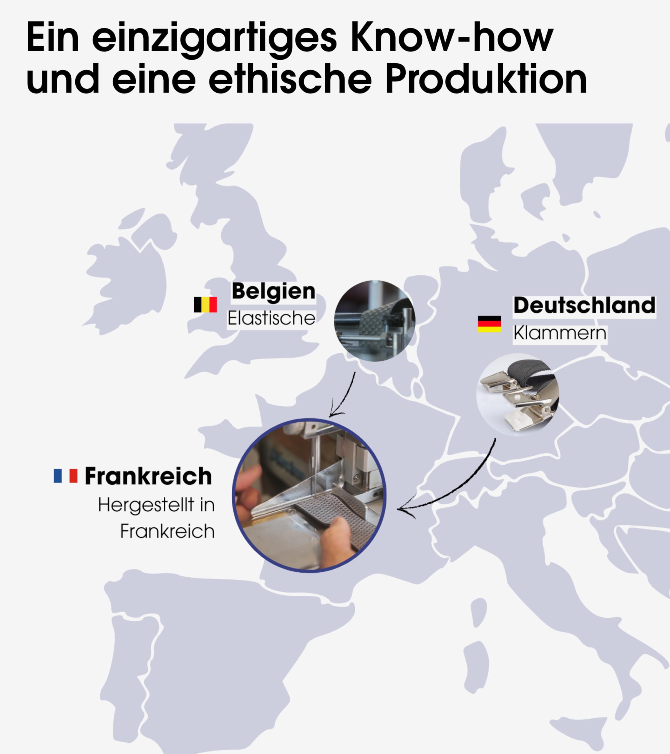 Pierrot Hosenträger für Herren Breit Made in Germany/France - Ultrastarker Gummizug & 4 Extra Starke X-Clips - Verstellbare Länge bis zu 130cm - Garantie auf Lebenszeit