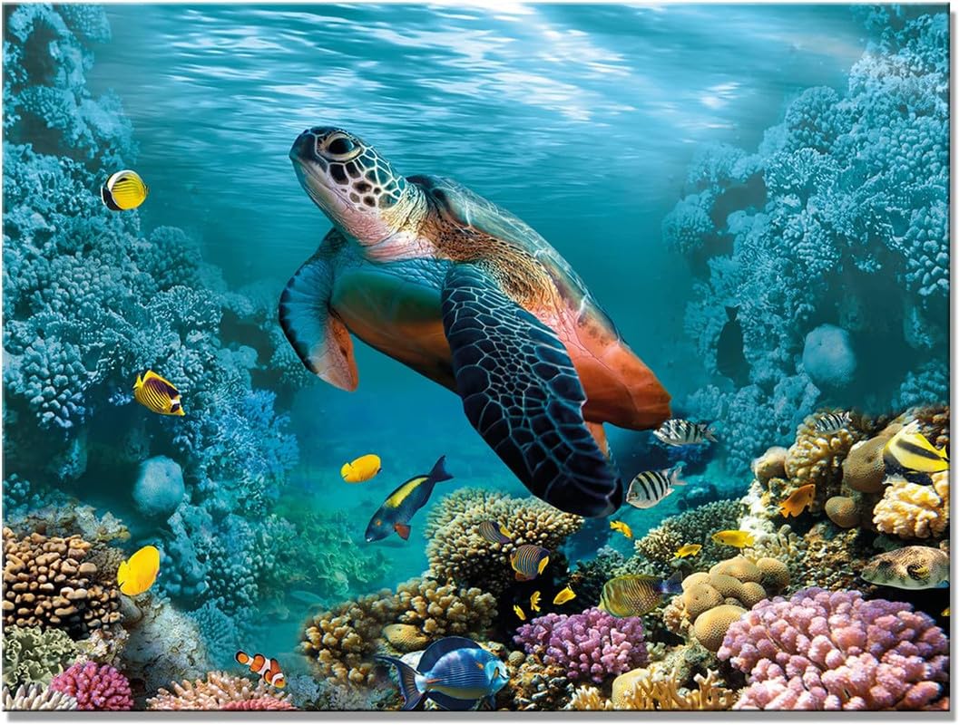 TREXEE Sea Turtle Diamond Art Painting Kits for Adults, Stained Glass Full Drill Diamond Dots Paintings for Beginners, Round 5D Paint with Diamonds Pictures (40X70 CM)(Unframed)-image-44