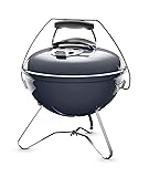 Weber Smokey Joe Premium Holzkohlegrill/Tragbares Design, Porzellanemaillierter Deckel und Kessel, 37 cm Grillfläche, Tuck-N-Carry-Griff, Schieferblau Slate Blue Premium
