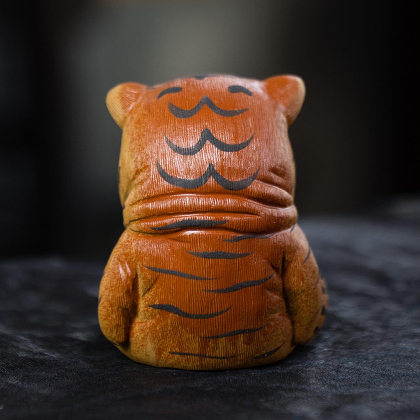 オブジェ　タイガー　１点もの SAZ DEKOR Pottery Clay Mini Tiger Sculpture Miniature Tabletop