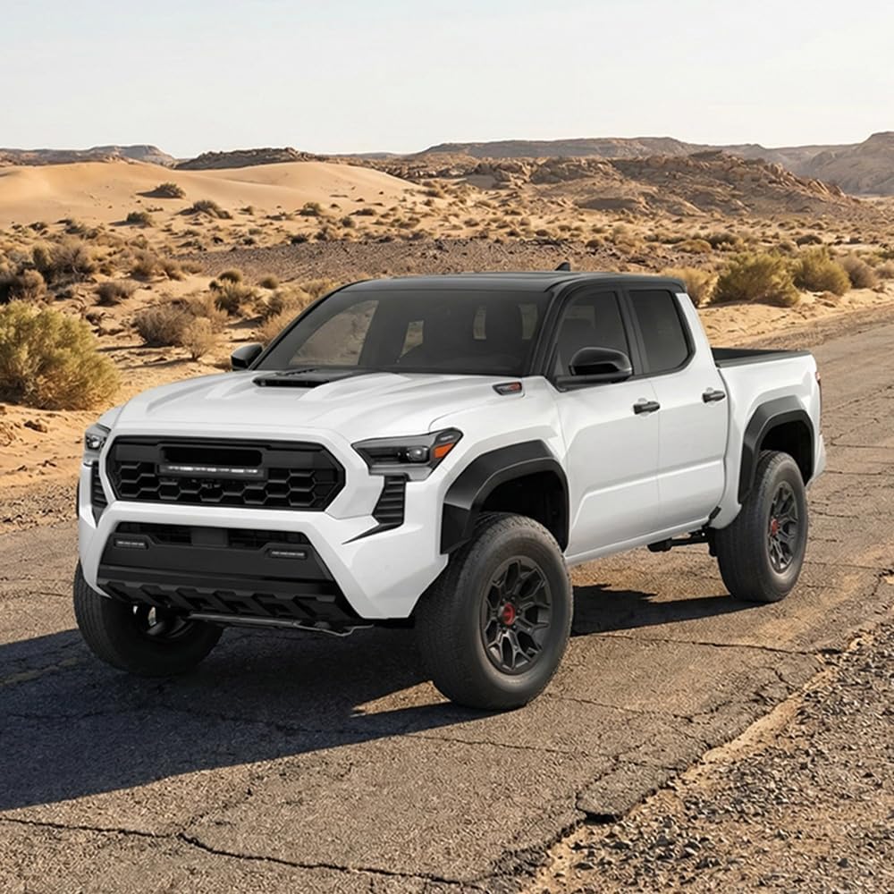 Custom Front Grille Patch & Fog Light Decals for 2024-2026 Toyota Tacoma 4th Gen - ABS Black Textured Trim Upgrade to Enhance Truck Style, Perfect Fit Grille Accessories