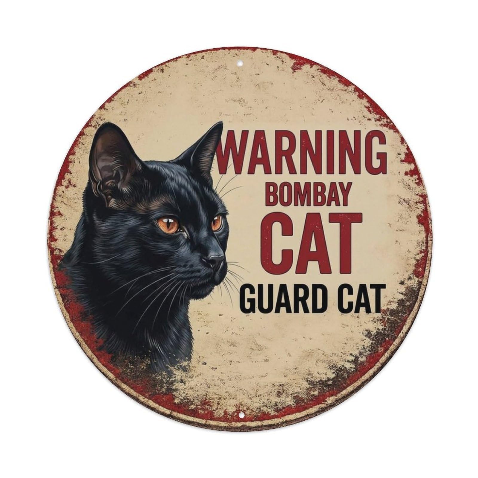 Tgrcjimh Style Metal Tin Sign Vintage Warning Bombay Cat
