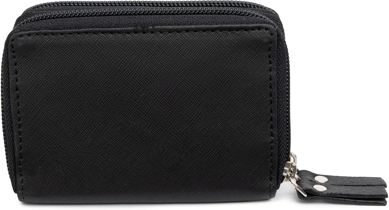 Alpine Swiss Womens Accordion Organizer Wallet Leather Credit Card Case ID Black