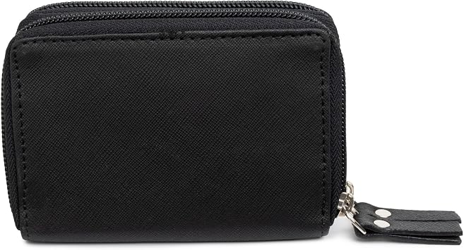 Alpine Swiss Womens Accordion Organizer Wallet Leather Credit Card Case ID Black