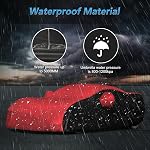 Pour c7 Couverture de voiture Corvette Toutes les protections météo Imperméable Vent pour 2014-2019 C7 Stingray, pour C7 Chevy Corvette Stingray Z51 Z06(Combo noir et rouge)