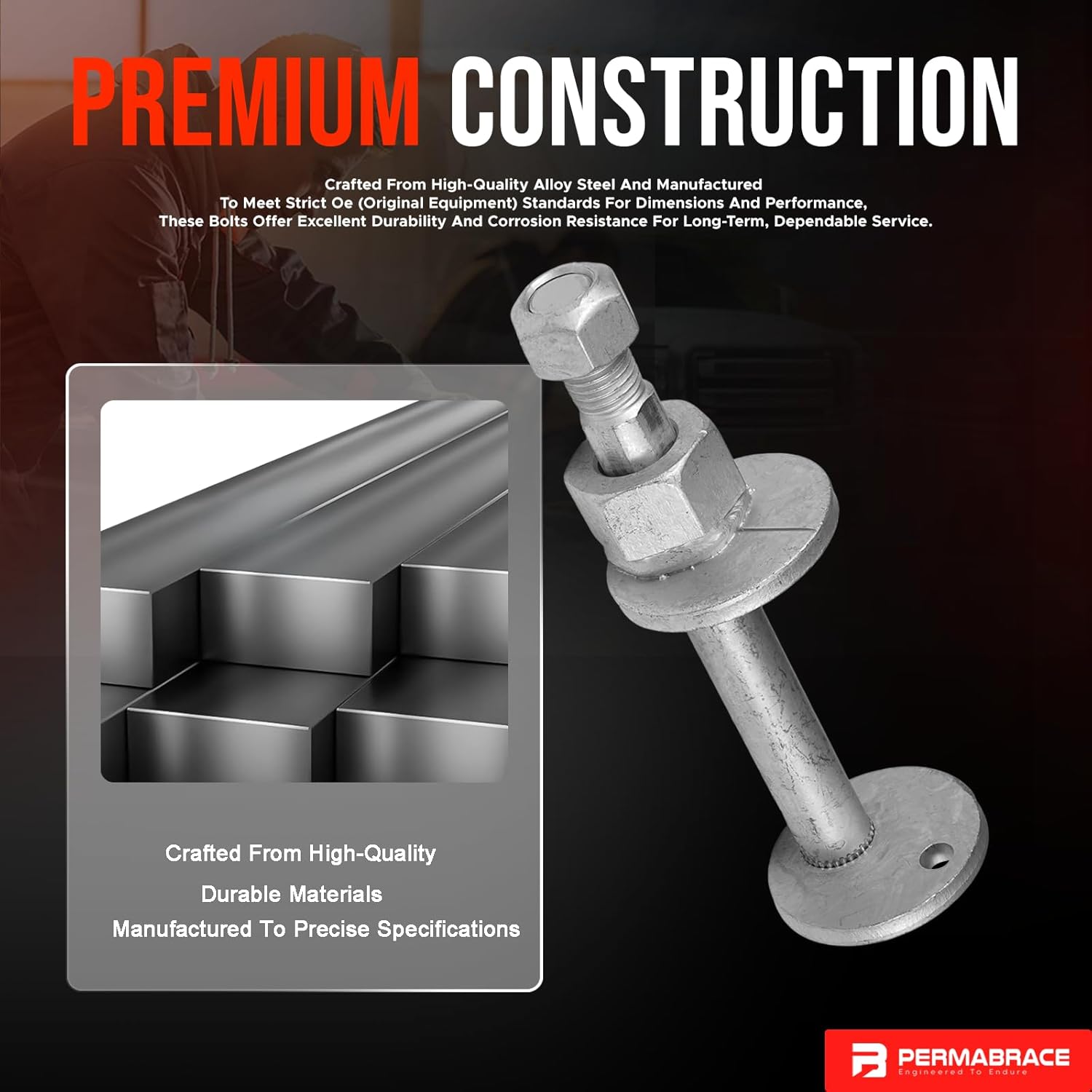 Front Alignment Camber Caster Bolt Kit, Lower Control Arm Hardware Compatible with Dodge Ram 2500 (2006-2012), Ram 3500 (2006-2013) - RWD Only, Single Side Fitment