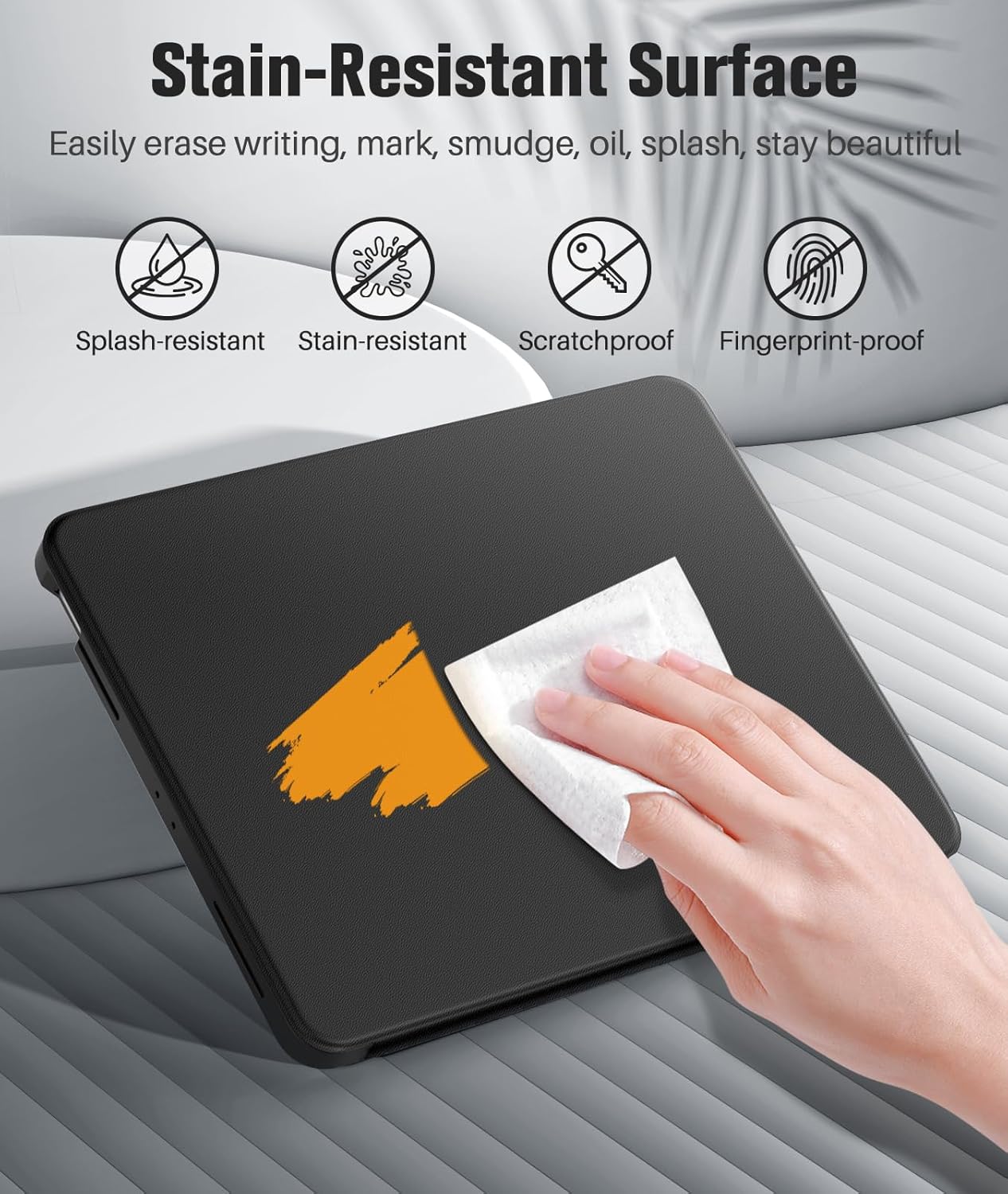 MoKo for iPad Air 13-Inch Case (M4/M3/M2) 2026/2025/2024 with Pencil Holder, Heavy Duty 13 Inch iPad Air Case with Screen Protector, Clear Back, Lens Protector, Multi-Angle Magnetic Stand, Black